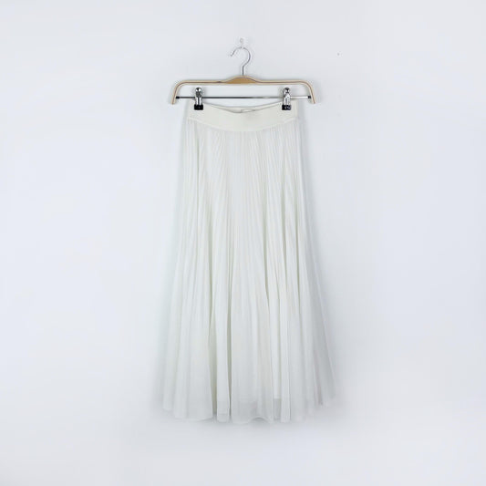 wilfred twirl pleated chiffon midi skirt - size xs