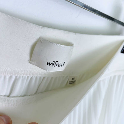 wilfred twirl pleated chiffon midi skirt - size xs