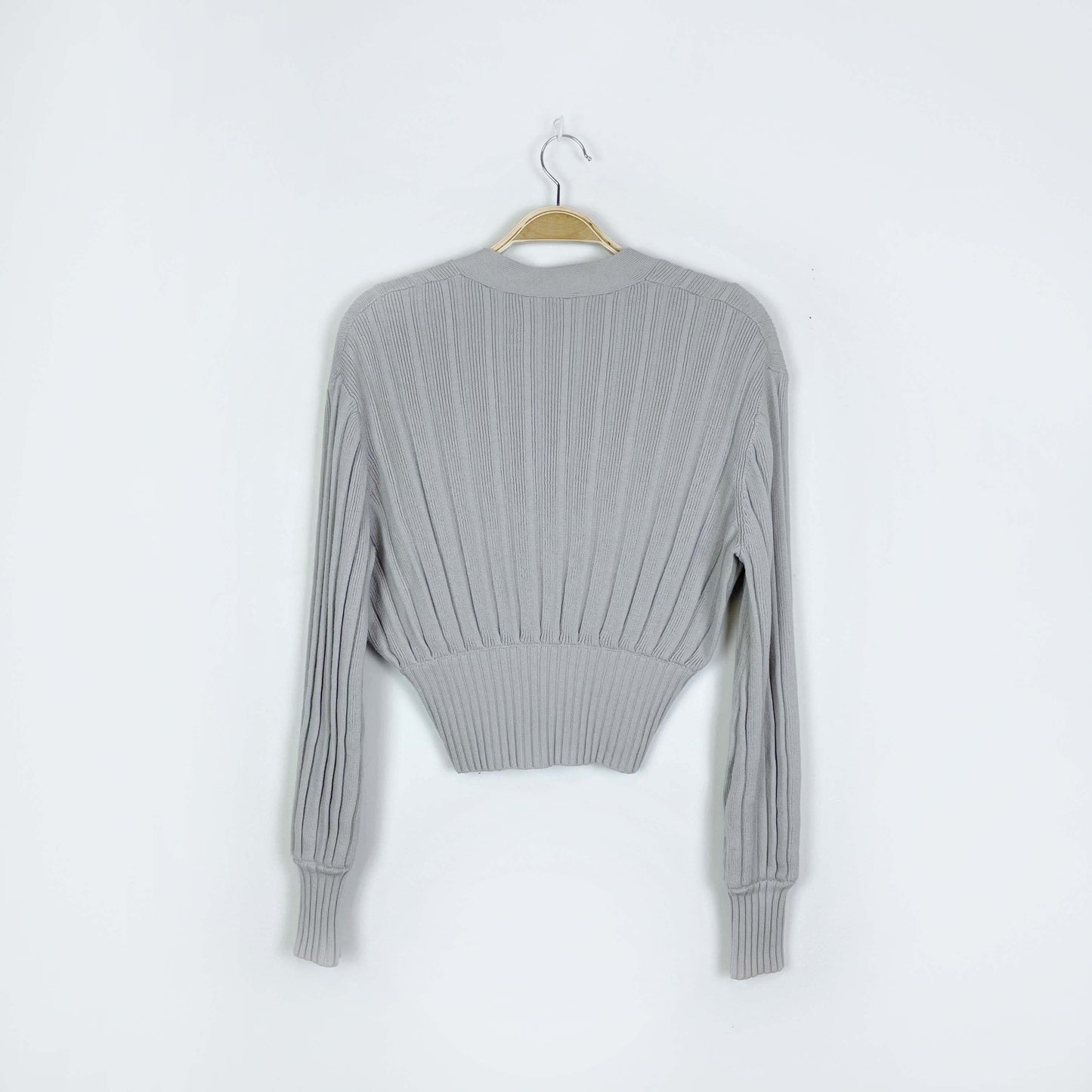 wilfred grey thais wool cropped cardigan - size xs