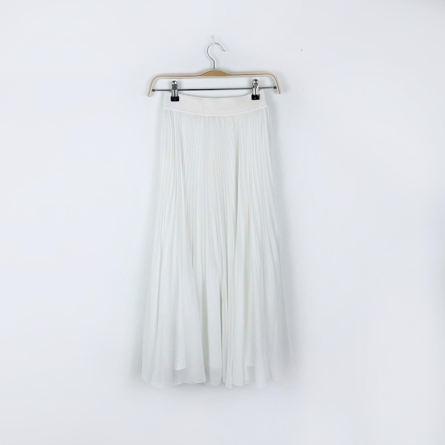wilfred twirl pleated chiffon midi skirt - size xs