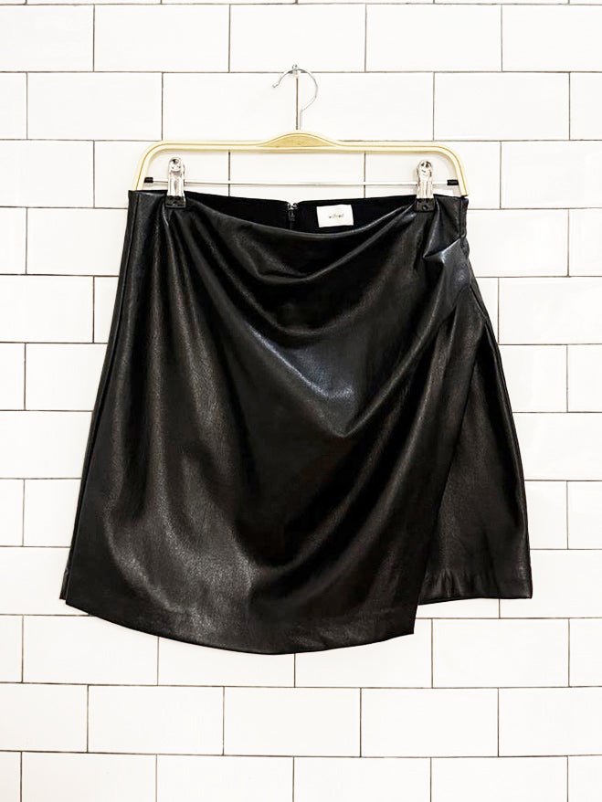 wilfred angie vegan leather drape mini skirt | aritzia - good market thrift store