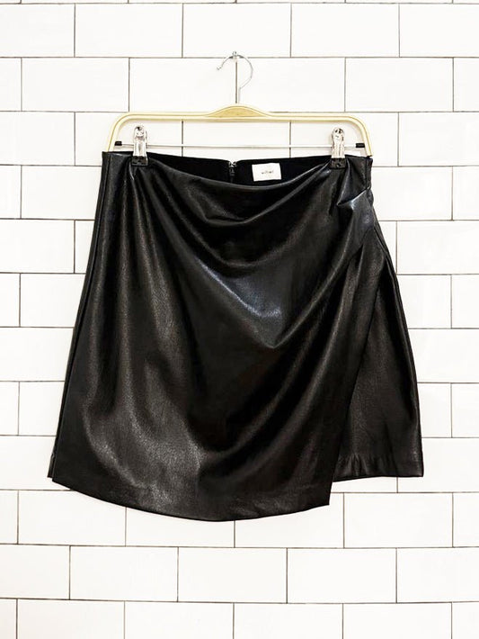 wilfred angie vegan leather drape mini skirt | aritzia - good market thrift store