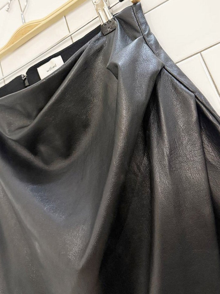 wilfred angie vegan leather drape mini skirt | aritzia - good market thrift store