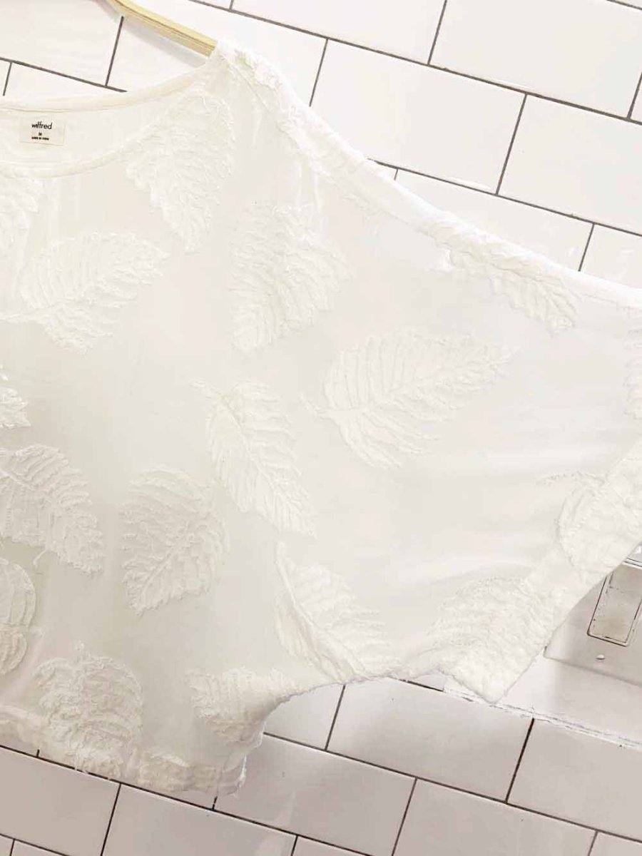 wilfred blayze floral sheer batwing boxy blouse | aritzia - good market thrift store
