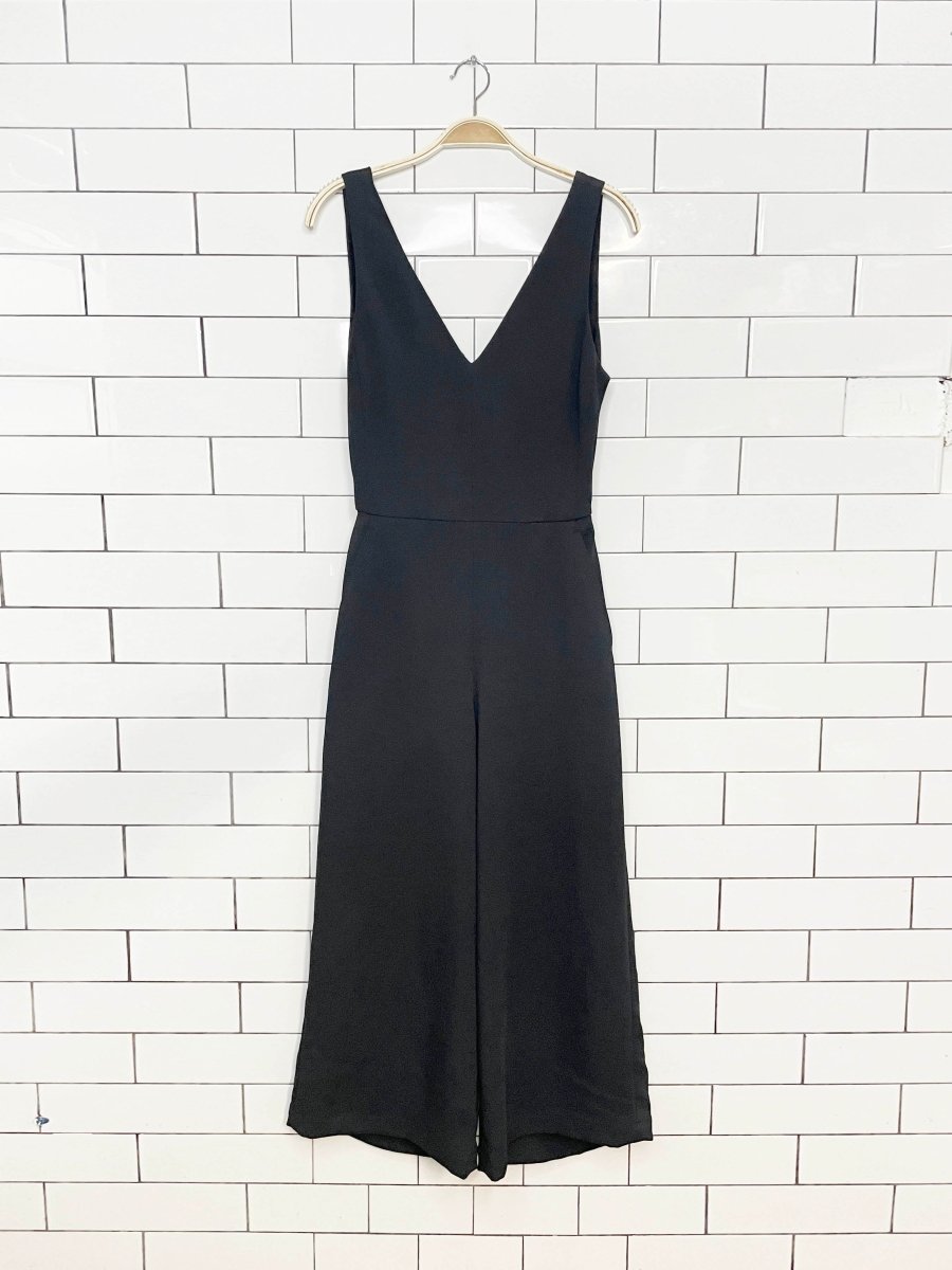 wilfred écoulement v-neck tie back wide leg jumpsuit | aritzia - good market thrift store