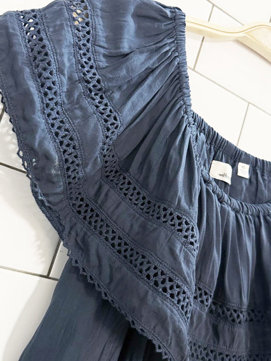 wilfred emmie off shoulder ruffle mini dress | aritzia - good market thrift store