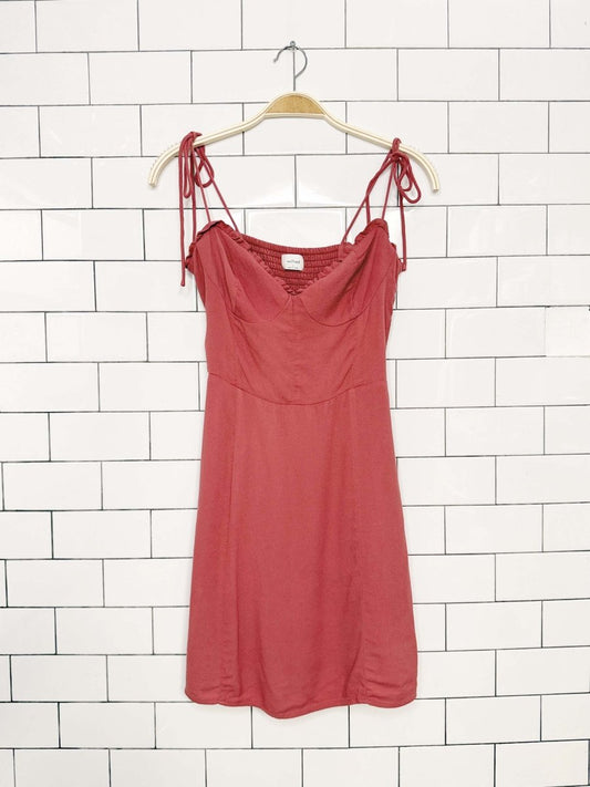 wilfred fable bustier tie shoulder mini dress | aritzia - good market thrift store