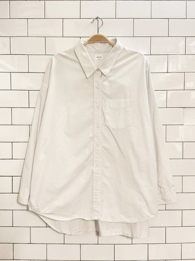 wilfred free blue stripe oversized shirt | aritzia - good market thrift store