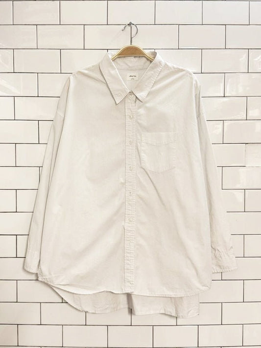 wilfred free blue stripe oversized shirt | aritzia - good market thrift store