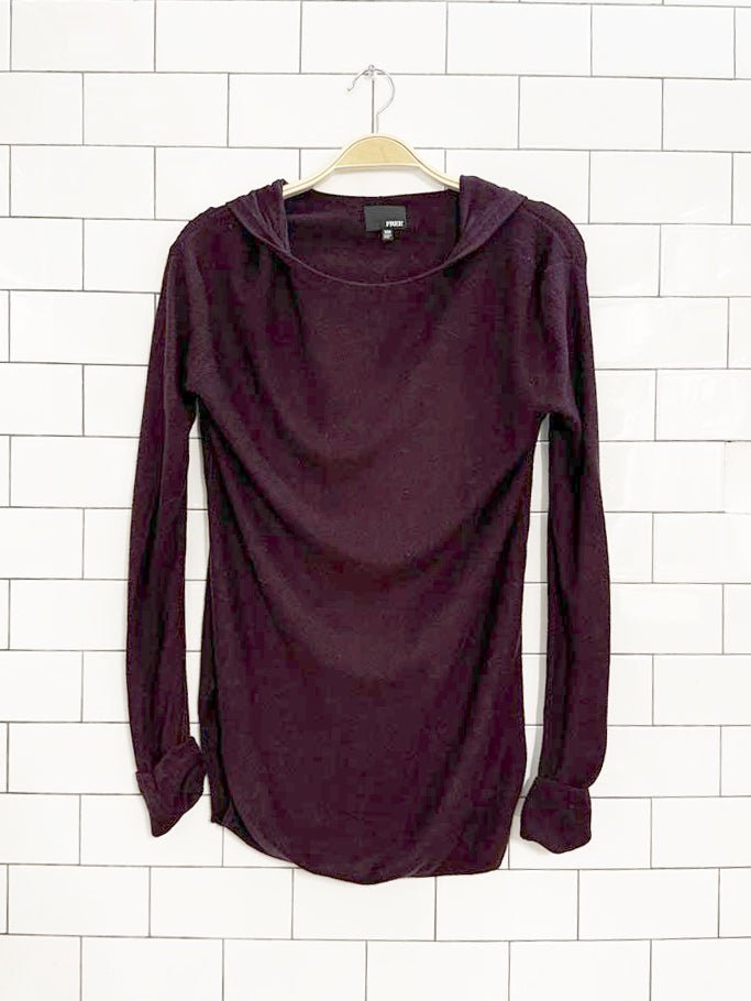 wilfred free cashmere - blend hooded knit sweater | aritzia - good market thrift store