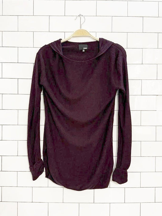 wilfred free cashmere - blend hooded knit sweater | aritzia - good market thrift store