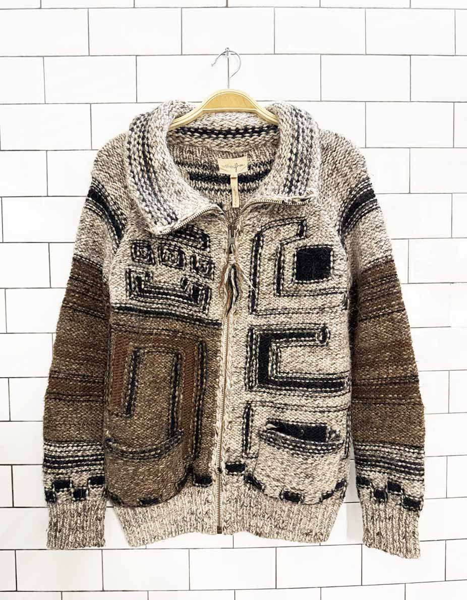 wilfred free wool - alpaca full zip cowichan cardigan | artizia - good market thrift store
