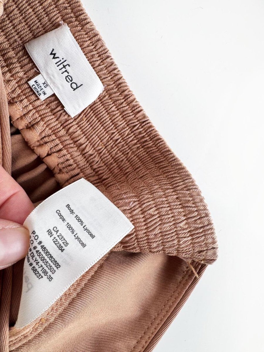 wilfred gabrielle basque waist midi skirt | aritzia - good market thrift store