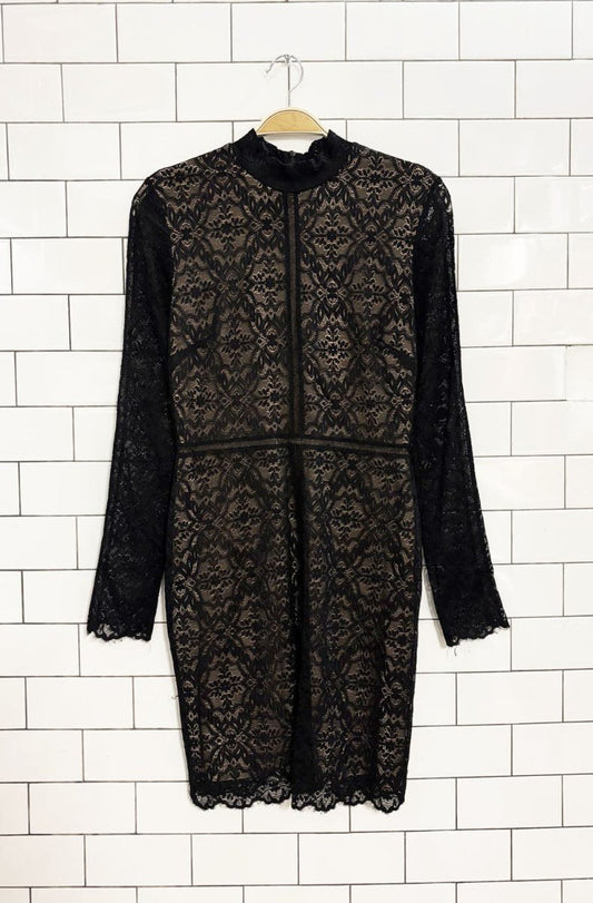 wilfred janvry lace long sleeve mini dress | aritzia - good market thrift store