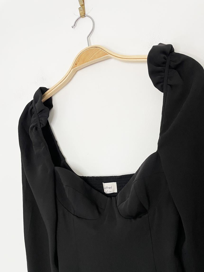 wilfred novella bustier puff sleeve mini dress | aritzia - good market thrift store