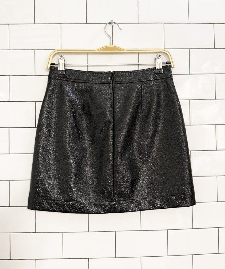 wilfred shiny faux leather mini skirt | aritzia - good market thrift store