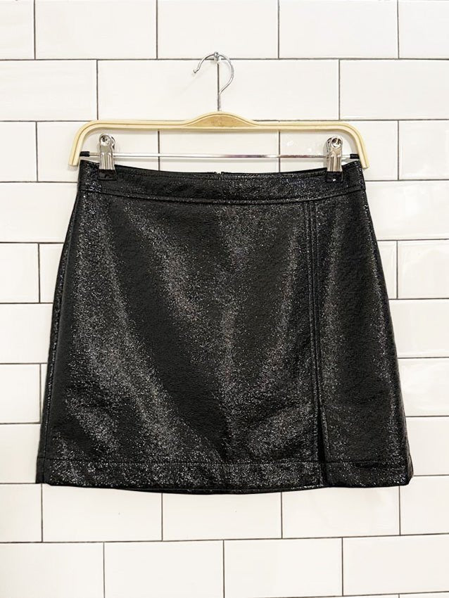 wilfred shiny faux leather mini skirt | aritzia - good market thrift store