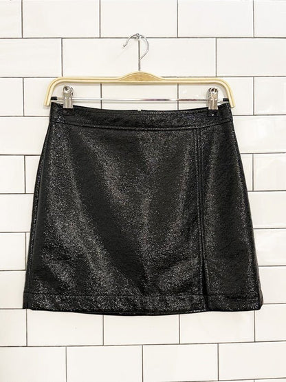 wilfred shiny faux leather mini skirt | aritzia - good market thrift store