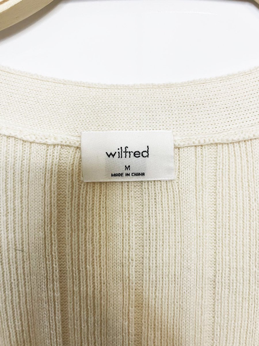 wilfred thais wool-blend balloon sleeve knit cardigan | aritzia - good market thrift store