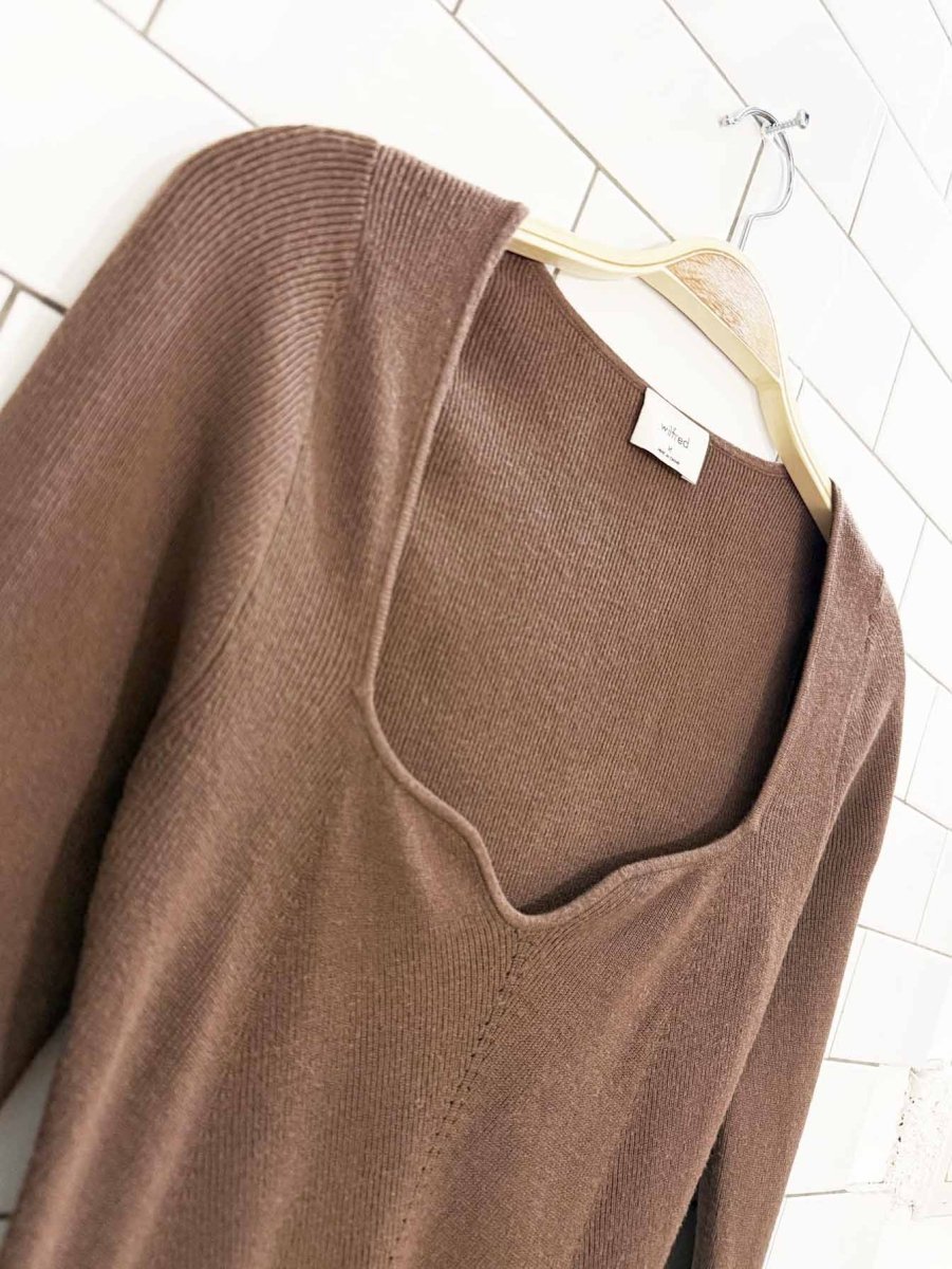 wilfred tuscany sweetheart knit sweater | aritzia - good market thrift store