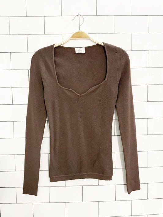 wilfred tuscany sweetheart knit sweater | aritzia - good market thrift store