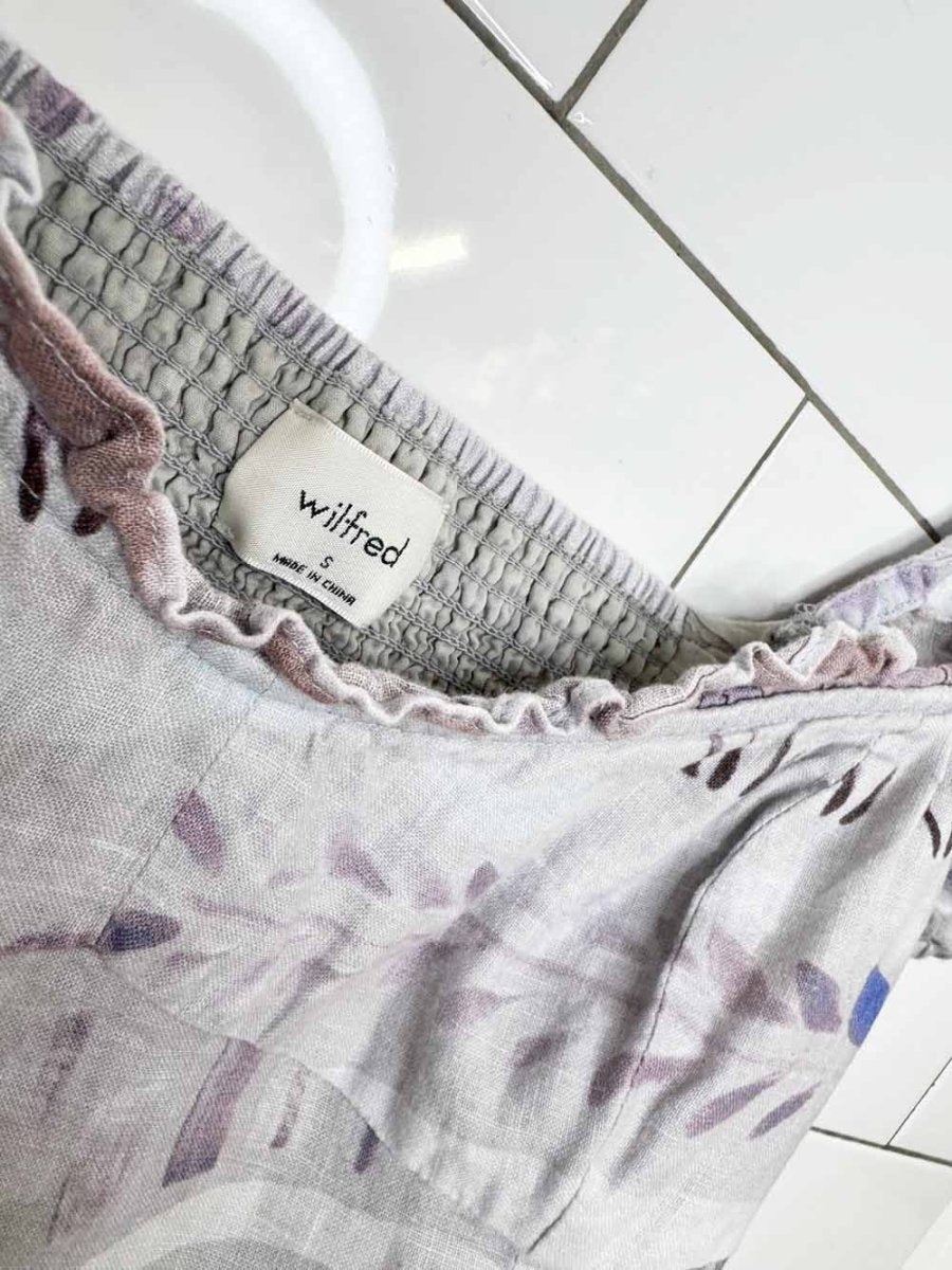 wilfred wander 100% organic linen puff shoulder crop top | aritzia - good market thrift store