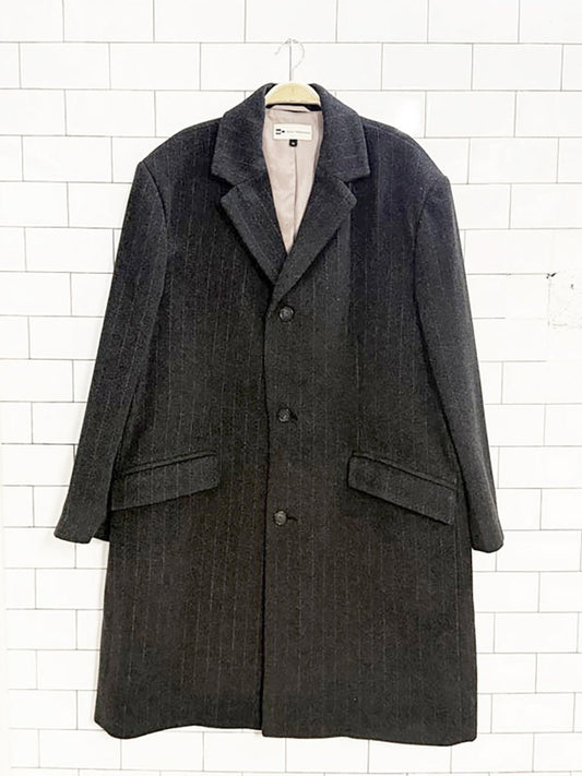 wilke - rodriguez wool - cashmere pinstripe overcoat - good market thrift store