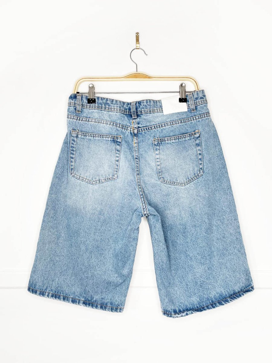 witty fox 90s baggy long denim shorts - good market thrift store