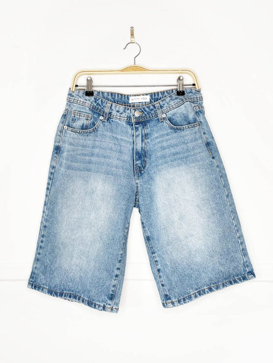 witty fox 90s baggy long denim shorts - good market thrift store