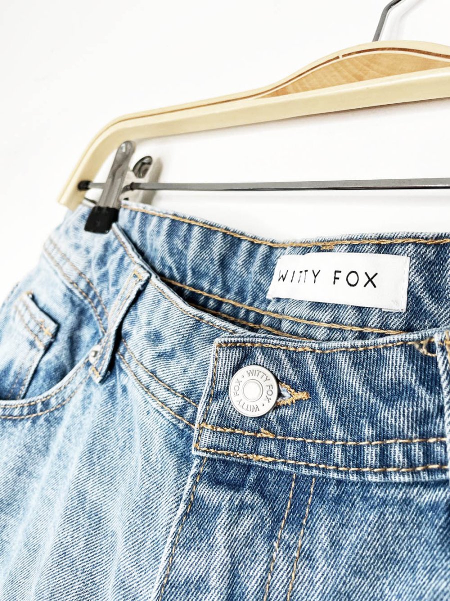 witty fox 90s baggy long denim shorts - good market thrift store