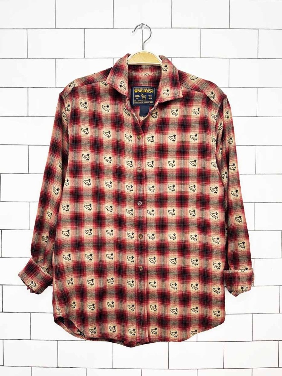 woolrich kak sheep print flannel shirt | made in India - good market thrift store