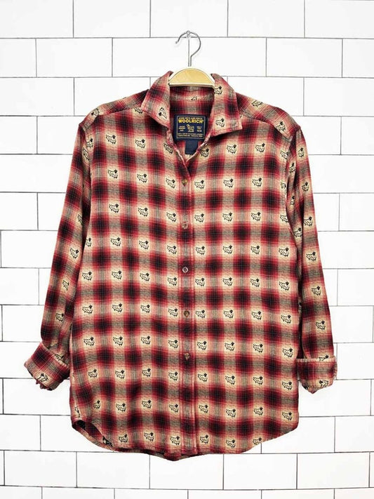 woolrich kak sheep print flannel shirt | made in India - good market thrift store