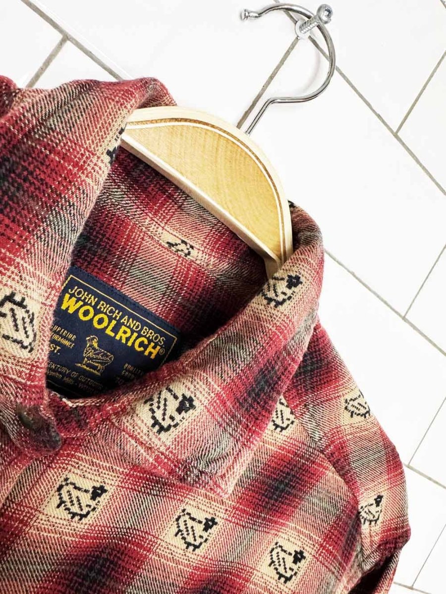 woolrich kak sheep print flannel shirt | made in India - good market thrift store