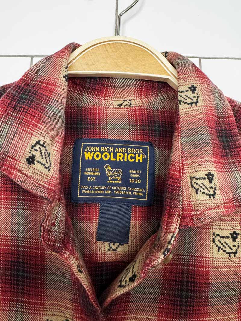 woolrich kak sheep print flannel shirt | made in India - good market thrift store