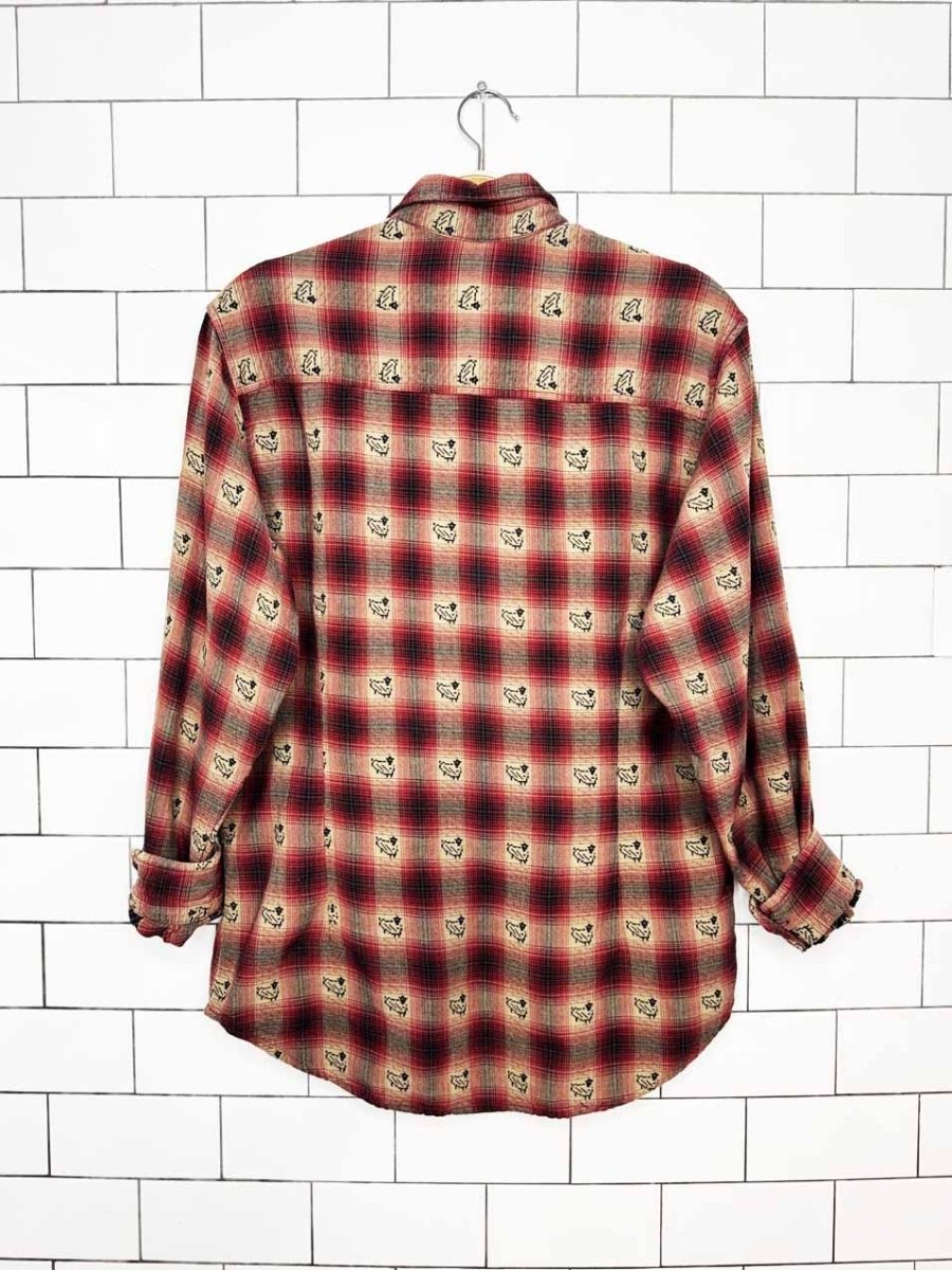 woolrich kak sheep print flannel shirt | made in India - good market thrift store
