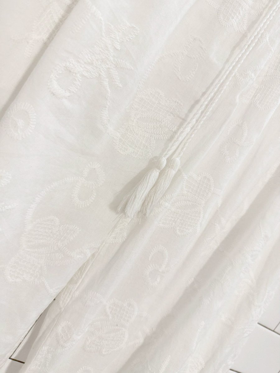 world market boho floral embroidered side slit wide leg pants | made in India - good market thrift store