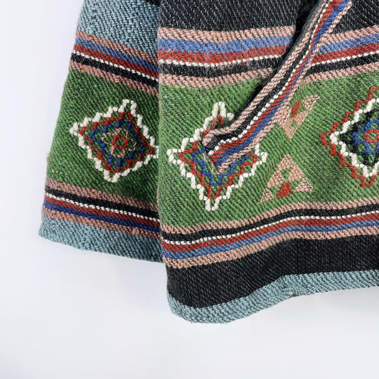 vintage navajo wool 3d woven rancher jacket - size med/large