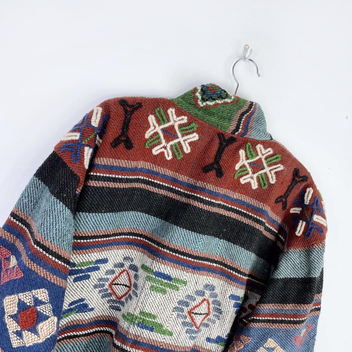 vintage navajo wool 3d woven rancher jacket - size med/large