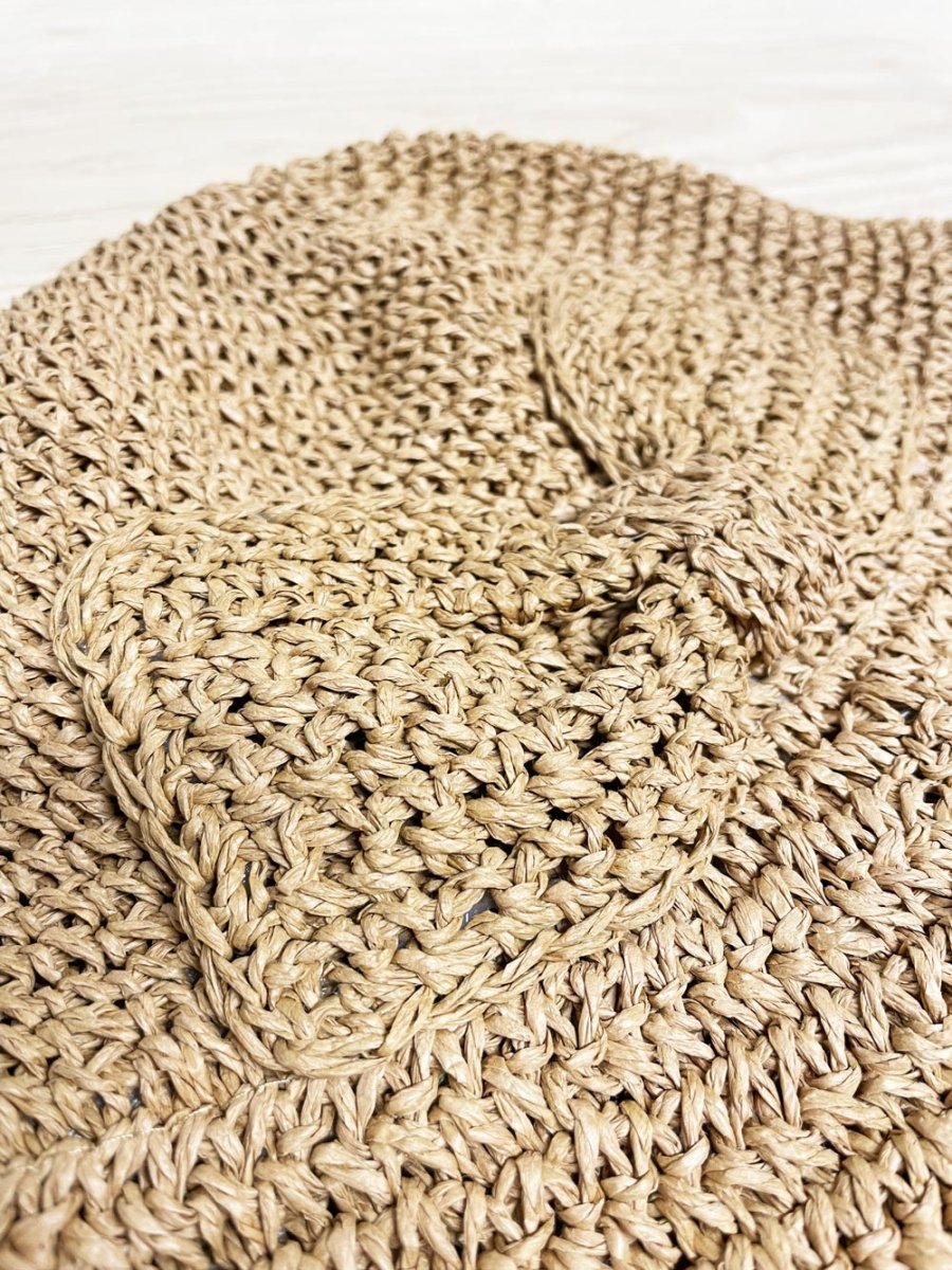 woven bow detail straw sun hat - good market thrift store