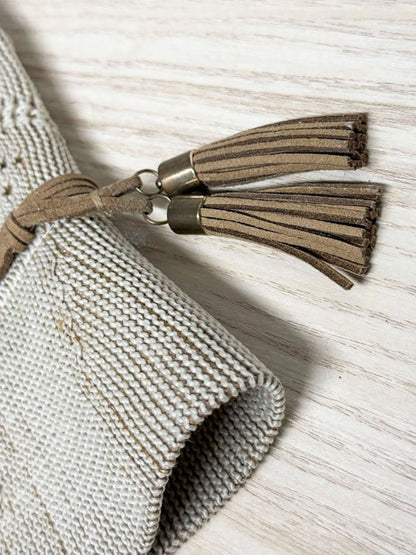 woven pointelle leather trim sun hat - good market thrift store