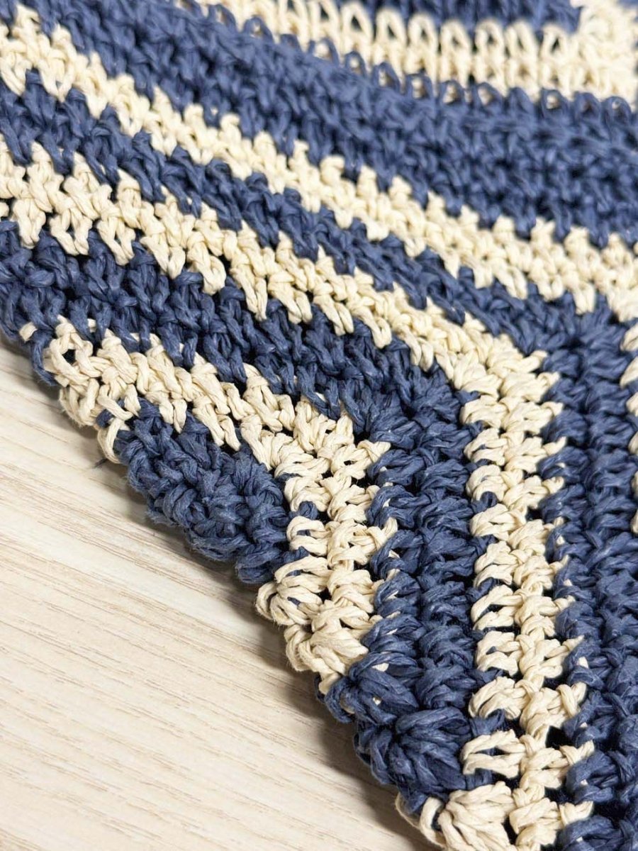 woven raffia diamond striped shoulder bag - good market thrift store