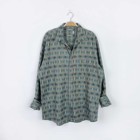 vintage st. michael woven western flannel shirt - size large