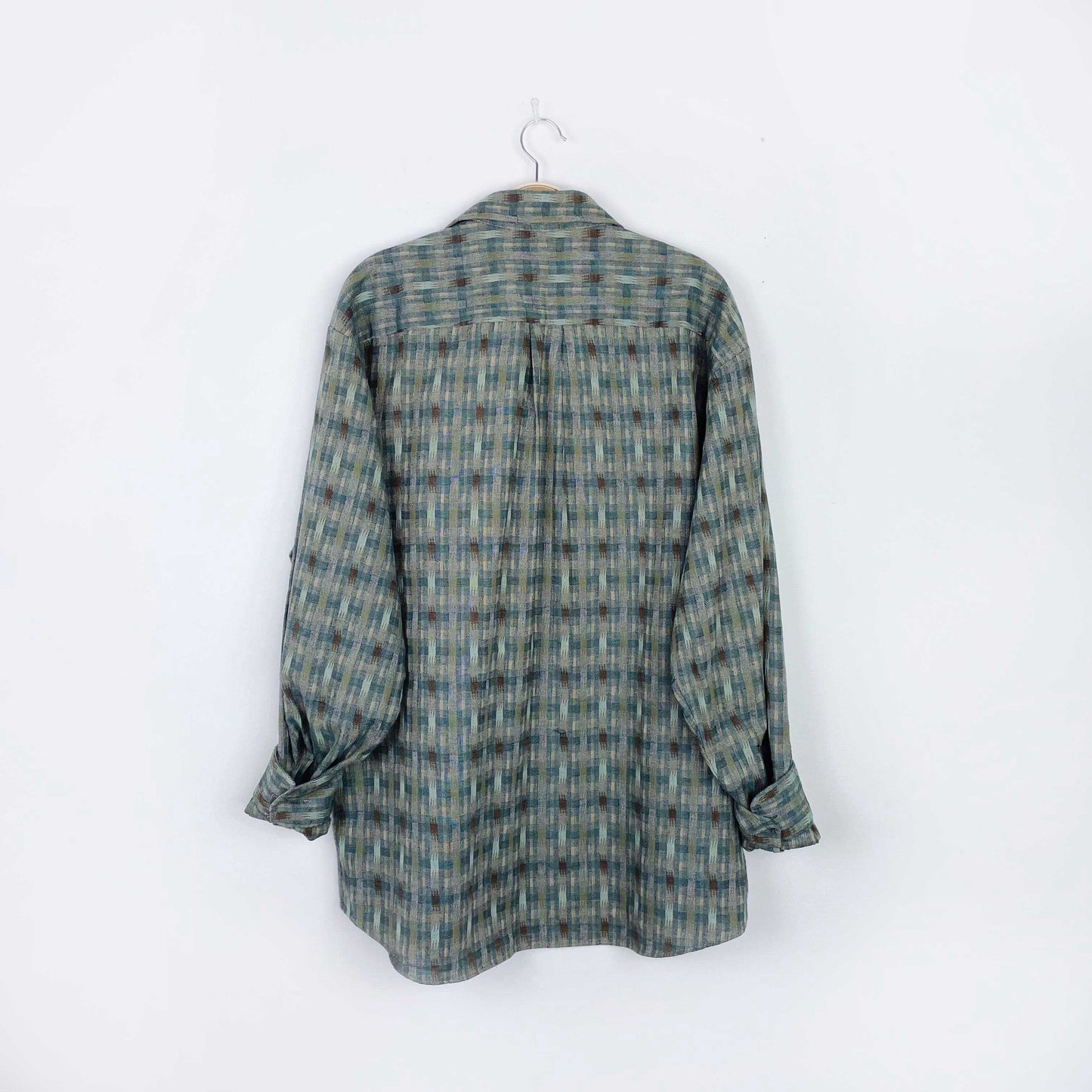 vintage st. michael woven western flannel shirt - size large
