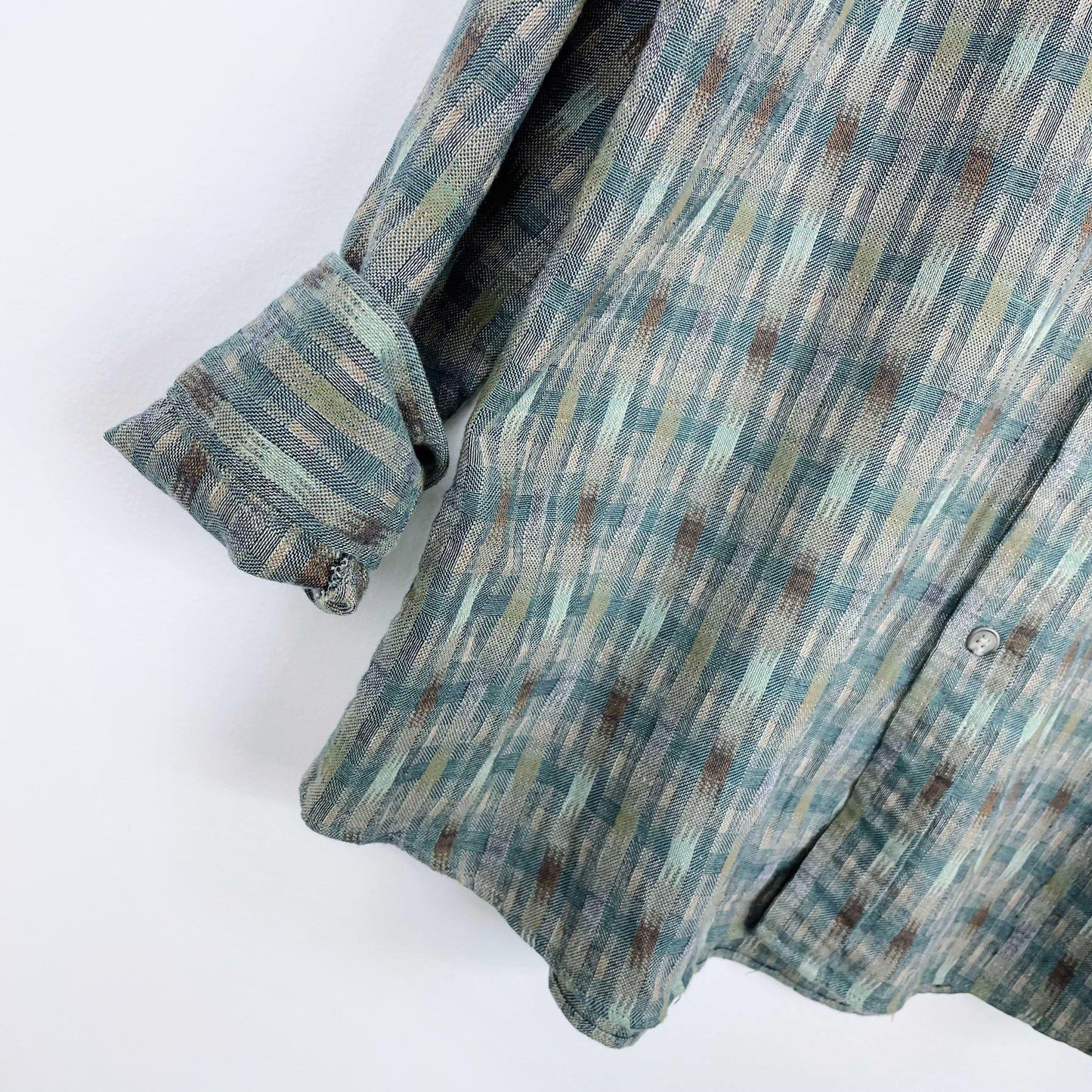 vintage st. michael woven western flannel shirt - size large