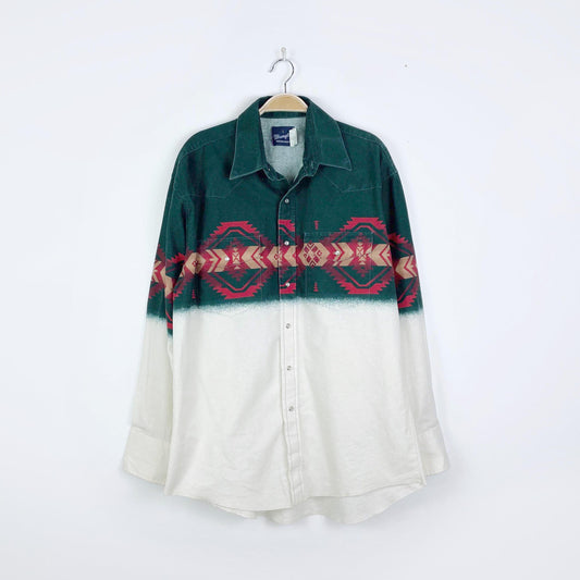 vintage 90s wrangler snap button western shirt - size large