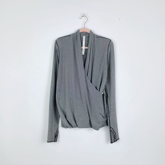 lululemon radiant long sleeve wrap top - size 8