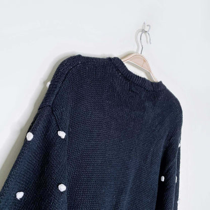 vintage rafaella hand-knit holiday wreath and trees sweater - size medium