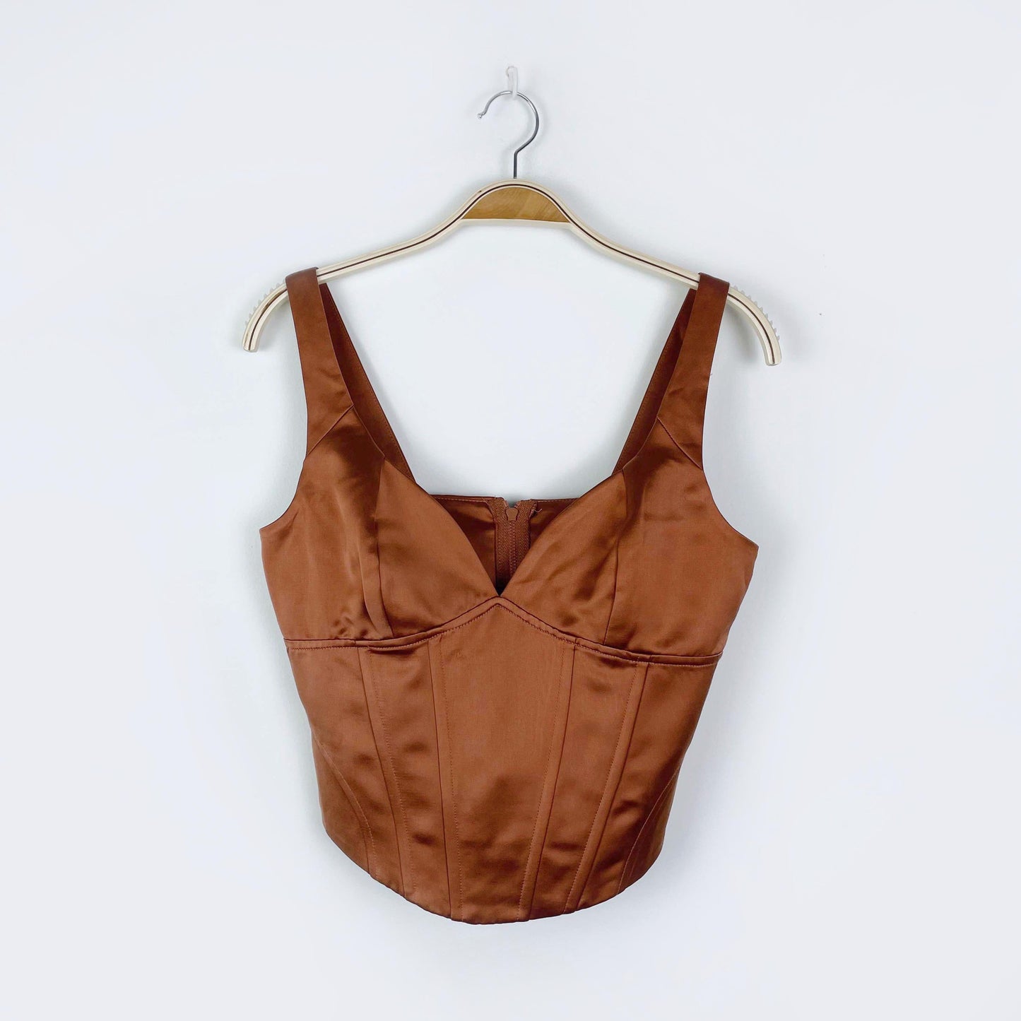 nwot jason wu bronze satin bustier - size small