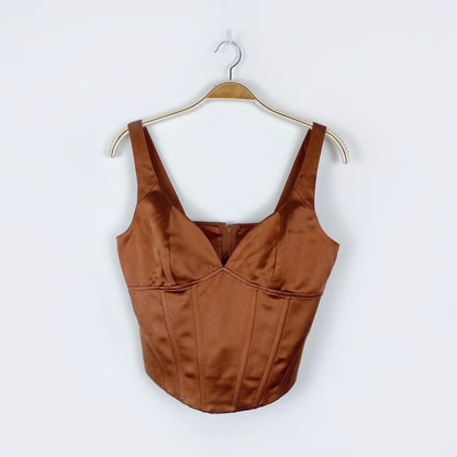 nwot jason wu bronze satin bustier - size small