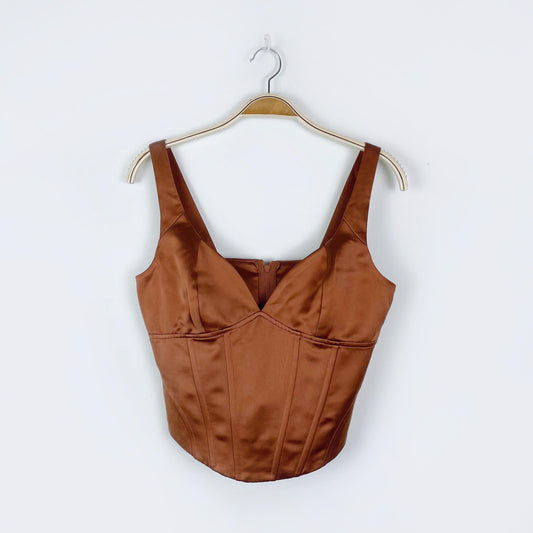 nwot jason wu bronze satin bustier - size small
